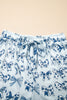 Sky Blue Bow Print Short Pajama Set