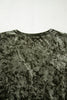 Coffee Plus Size Velvet Babydoll Mini Dress with Puff Sleeve