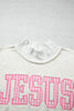 Gray High Neck Polka Dot Slogan Printed Baggy Sweatshirt