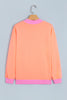 Grapefruit Orange Polka Dot Letter Graphic Colorblock Tunic Sweatshirt