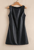 Black Vegan Leather Sleeveless Mini Dress