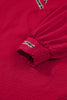 Racing Red Leopard Jacquard Print V Neck Textured Blouse