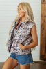 Multicolour Camouflage Puffer Zip-up Stand Neck Sleeveless Vest