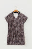 Brown Leopard Print Short Sleeve Mini Shift Silhouette Dress