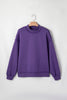 Tillandsia Purple Oversize Drop Shoulder Reversible Mock Neck Sweatshirt