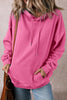 Valerian Solid Kangaroo Pocket Drawstring Loose Fit Hoodie