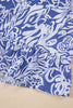 Sky Blue Floral Print Spaghetti Strap High Waist Maxi Dress