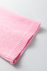 Pink Solid Color Knit Loose Bracelet Sleeve Dolman Sweater