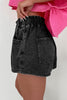 High-rise Drawstring High Waist Casual Denim Shorts with Pockets