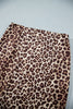 Khaki Cheetah Print Trim Split Long Western Skirt