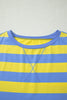 Rose Stripe Dolman Tee Drawstring Skort Athletic 2pcs Set