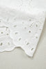 White Solid Color Eyelet Embroidered T Shirt Mini Dress
