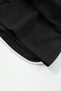 Black Varsity Stripe Detail Drop Shoulder Pullover Mini Skirt Set