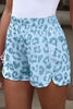 White Leopard High Waisted Athletic Shorts