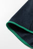 Navy Blue Color Block Patchwork Half Button Pullover and Shorts 2pcs Outfit