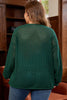 Blackish Green Plus Size Golden Accent Buttons Short Sweater Cardigan