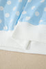 Green Polka Dot Print Color Block Trim Mock Neck Short Set