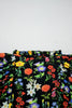 Black Tiered Flutter Sleeve V Neck Flower Blouse