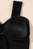 Black Cut out Twist Bowknot Backless One Piece Swimsuit