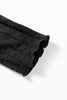 Black Ribbed Knit Slim Bodice Contrast Flared Skirt Patchwork Belted Dress