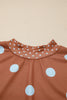 Red Polka Dot Print Contrast Detail Oversized Tunic Sweatshirt