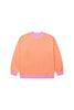 Pink Color Block Contrast Trim Plus Size Sweatshirt