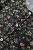 Black Floral Print Mesh Tank Button Front Slim Cardigan 2pcs Set