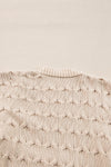 Jet Stream Cable Knit Eyelet Side Pockets Baggy Cardigan