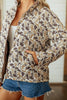 Multicolour Camouflage Quilted Metal Button Collar Long Sleeve Puffer Coat