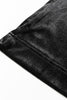 Black Shiny Velvet Drawstring High Waist Straight Leg Casual Pants