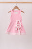 Pink Performance Bow Sash Scalloped Dress