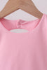 Pink scalloped active skorts set