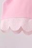 Pink scalloped active skorts set
