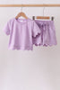 Lavender scalloped mom&me shorts set