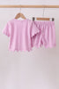 Pink scalloped mom&me shorts set