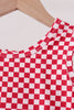 Red checkered bow active dress
