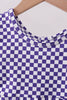 Purple checkered bow active dress