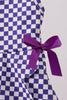 Purple checkered bow active dress