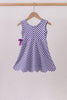 Purple checkered bow active dress