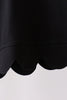 Black scalloped women shorts set