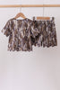 Camouflage scalloped mom&me shorts set