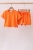 Orange scalloped shorts set