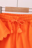 Orange scalloped shorts set