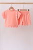 Coral Scalloped Polo Set