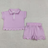 Pink Scalloped Polo Set