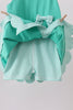 Green scalloped bow active dress