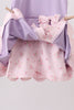 Purple scalloped bow active dress