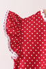 Red polka dot pocket ruffle pants set