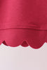 Maroon sclloped active pants set