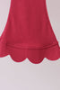 Maroon sclloped active pants set
